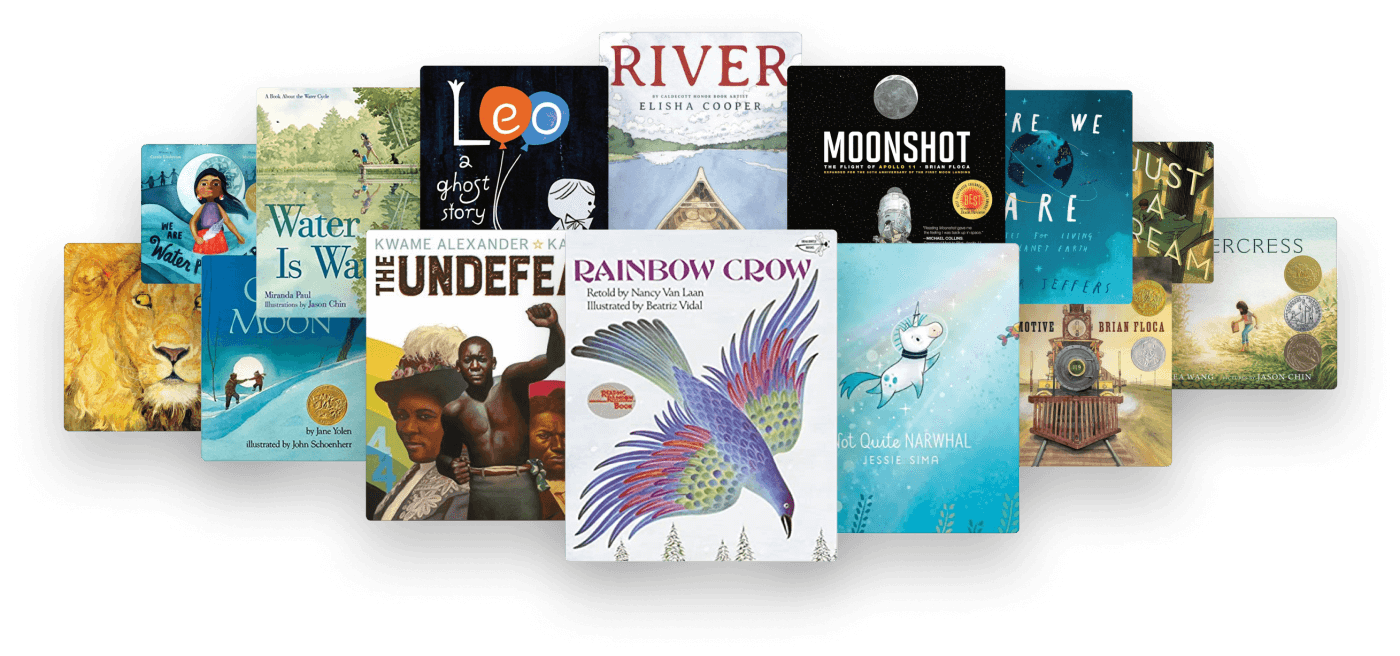 Award-winning children's book covers featured on DreamBooks